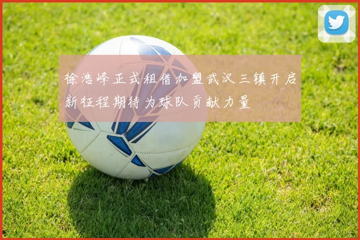 徐浩峰正式租借加盟武汉三镇开启新征程期待为球队贡献力量